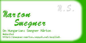 marton smegner business card